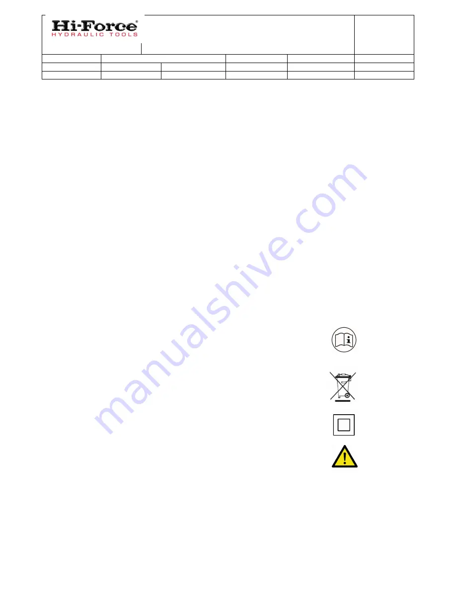 Hi-Force TWE Series Operating Instructions Manual Download Page 4