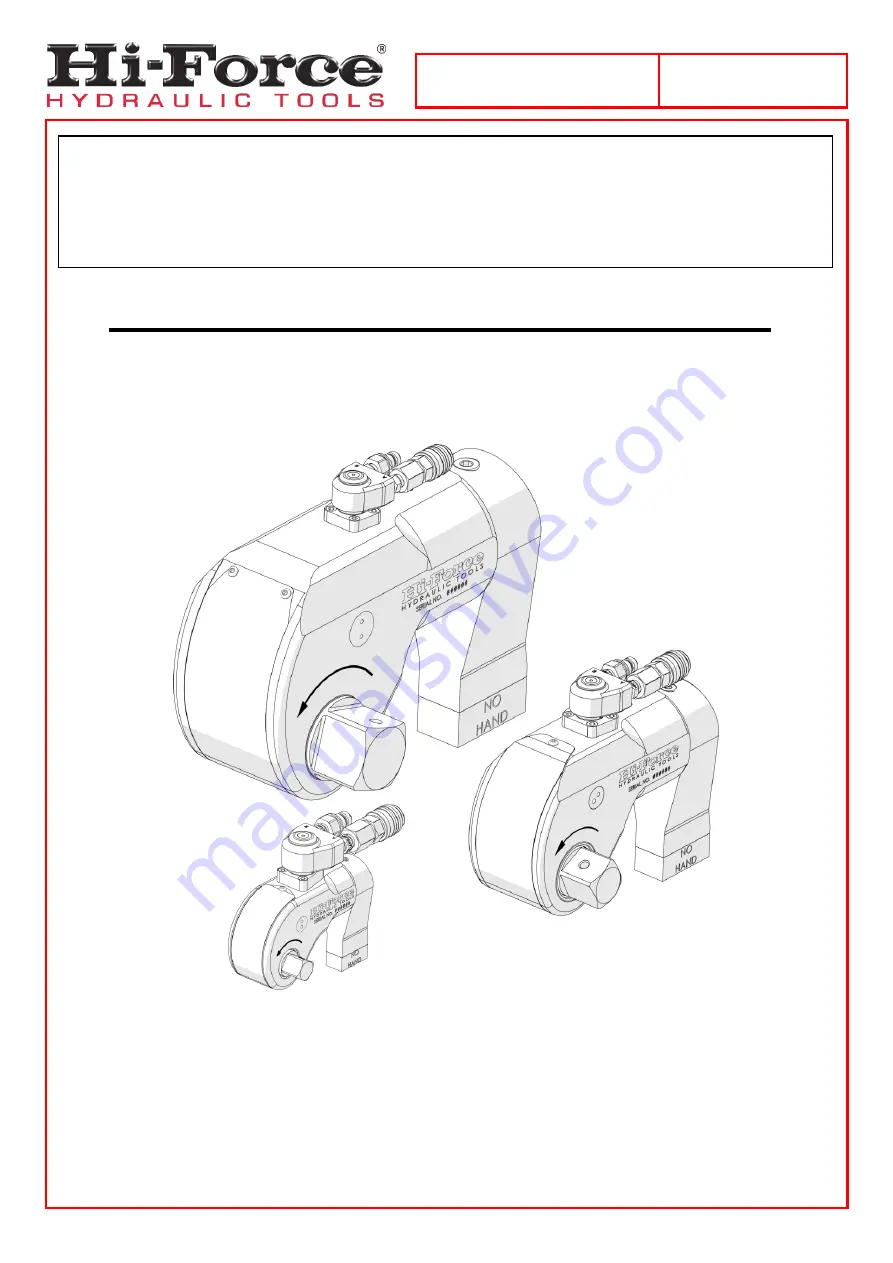 Hi-Force TWS-N Series Operating Instructions Manual Download Page 1