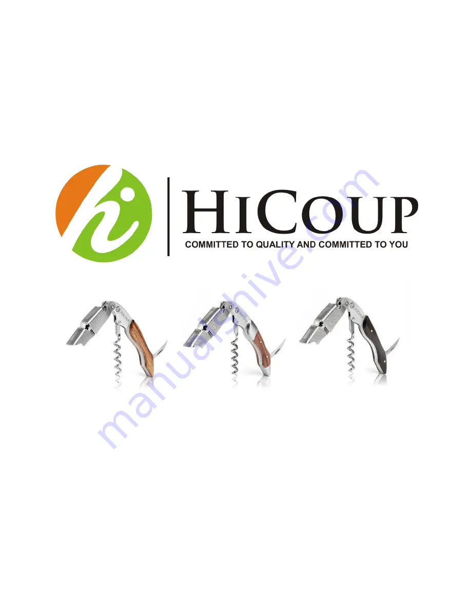 HiCoup Dual Hinge Waiter's Corkscrew User Manual Download Page 1