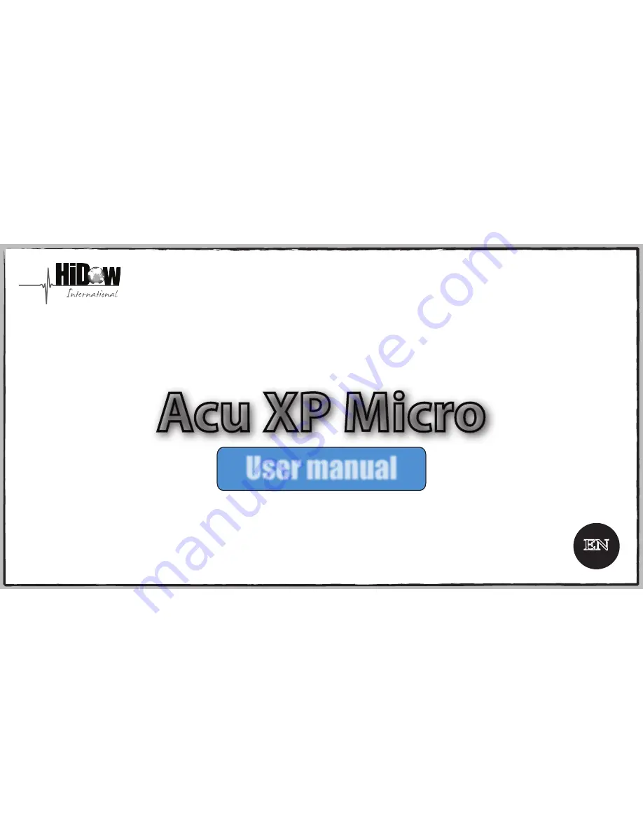 HiDow Acu XP Micro User Manual Download Page 1