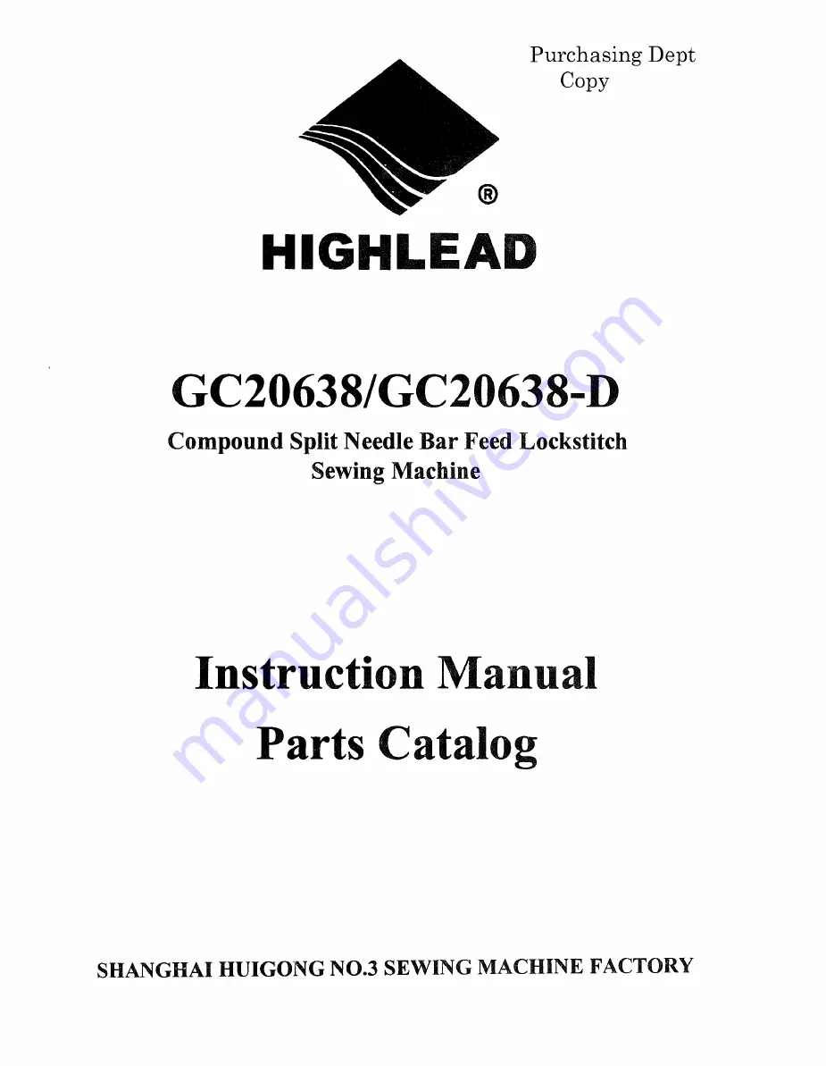 HIGHLEAD GC20638 Instruction Manual Download Page 1