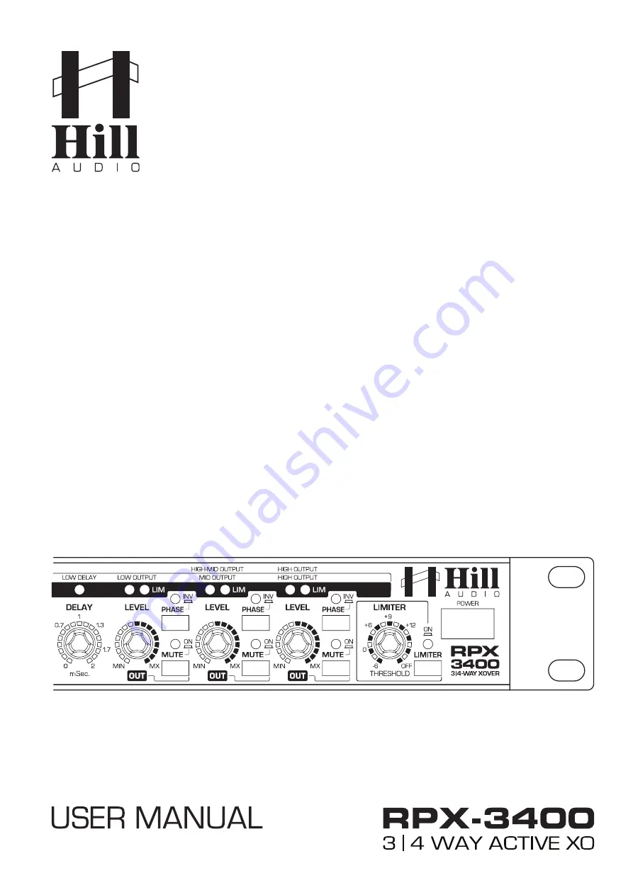 Hill Audio RPX-3400 Скачать руководство пользователя страница 1