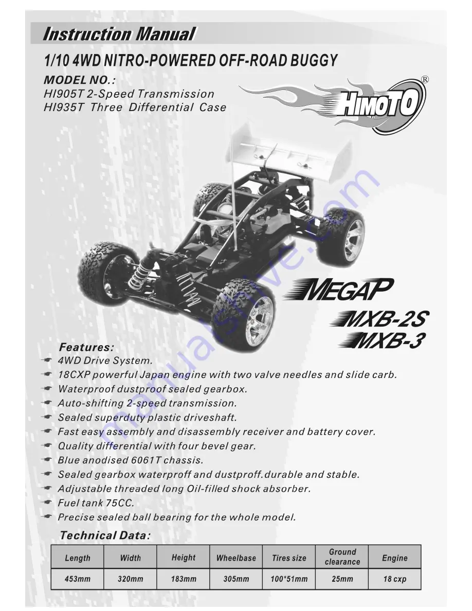 Himoto HI905T2 Instruction Manual Download Page 1