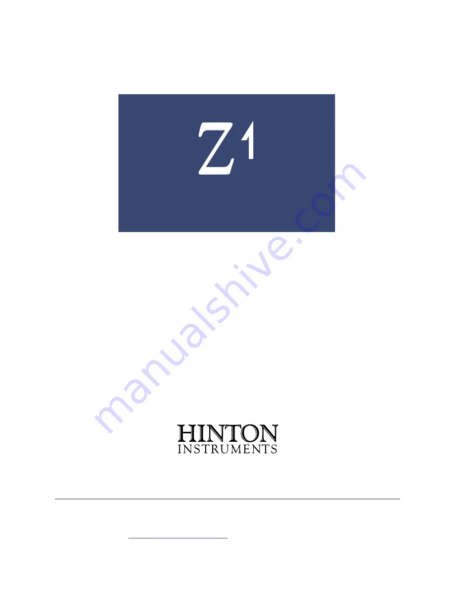 Hinton Instruments Z1 Operating Manual Download Page 1