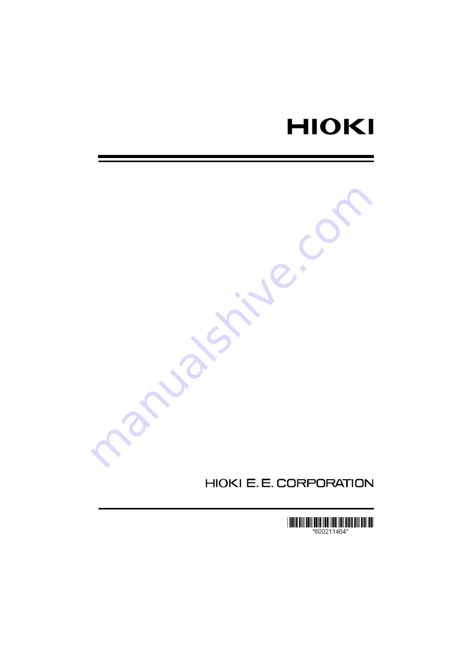 Hioki 8870-20 Measurement Manual Download Page 1