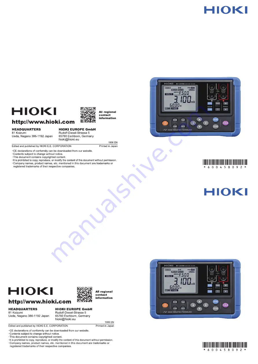 Hioki IR4053 Скачать руководство пользователя страница 88