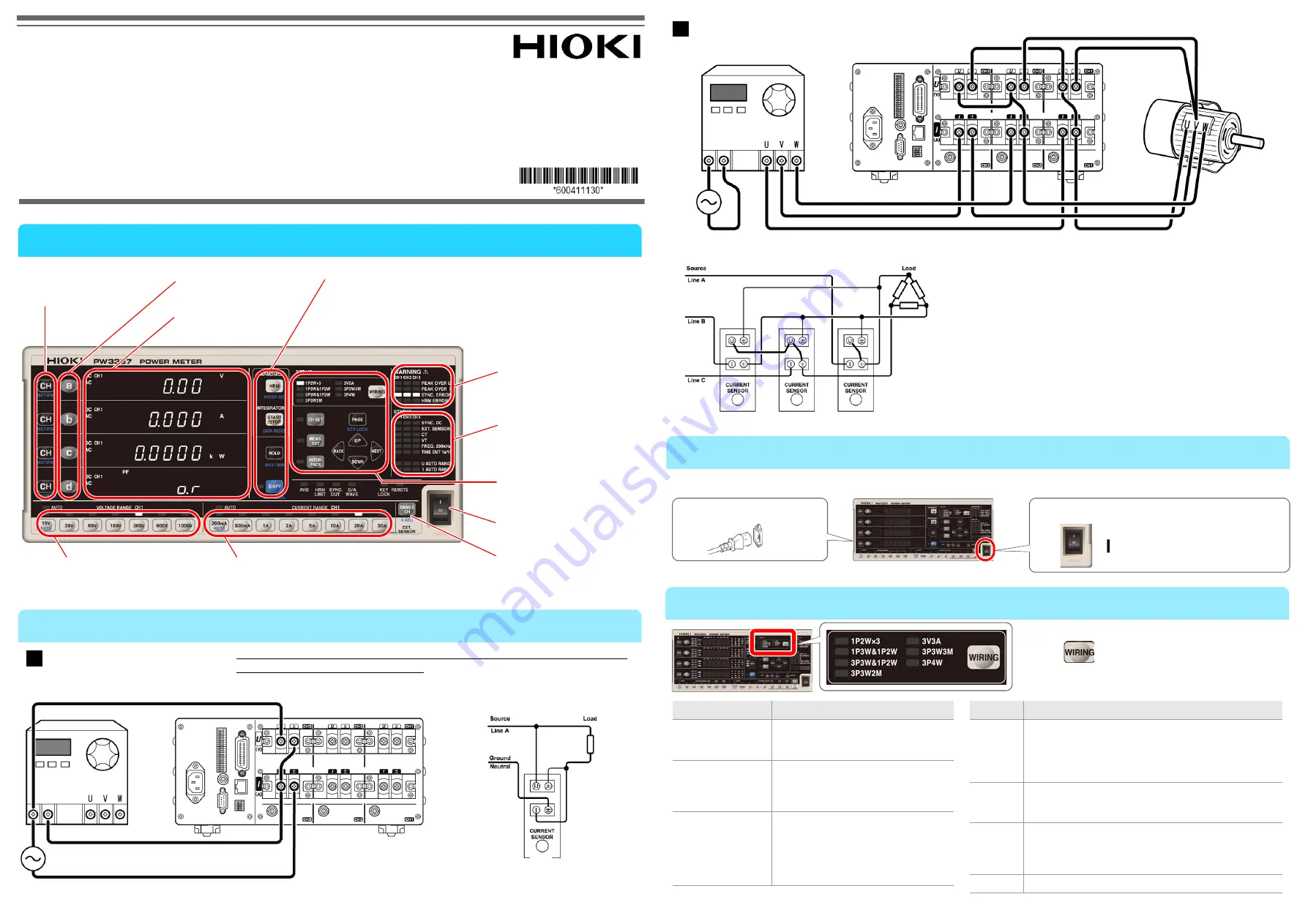 Hioki PW3336 Measurement Manual Download Page 1