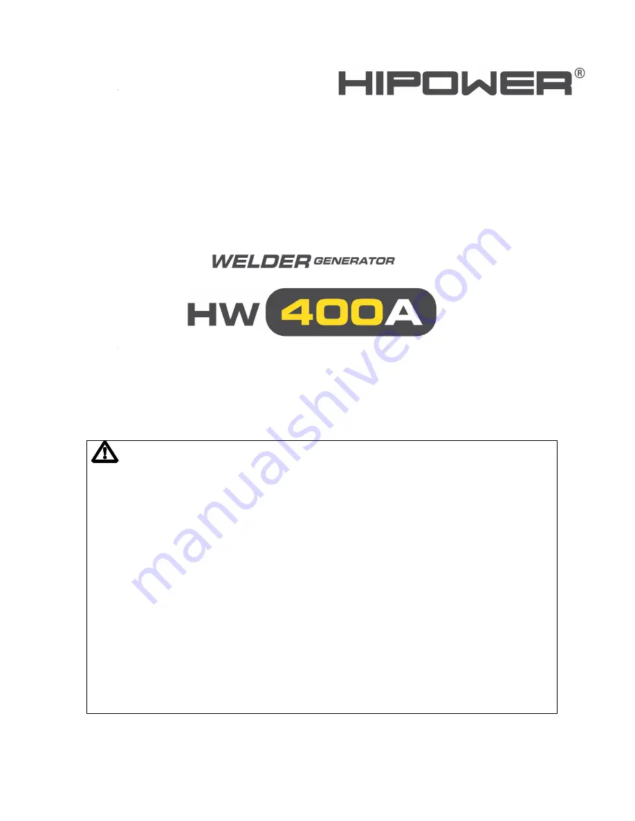 HIPower HW400A Service Manual Download Page 1