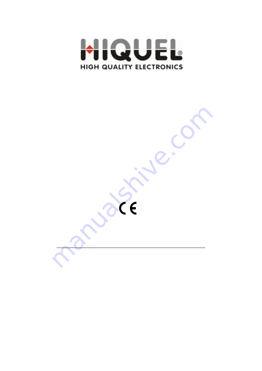 HIQUEL SLS-500 Master Controller Software Manual Download Page 1