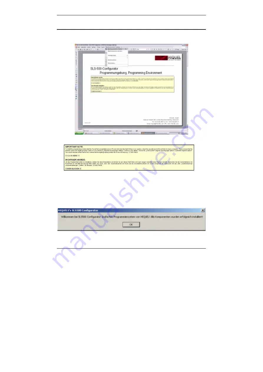 HIQUEL SLS-500 Master Controller Software Manual Download Page 19