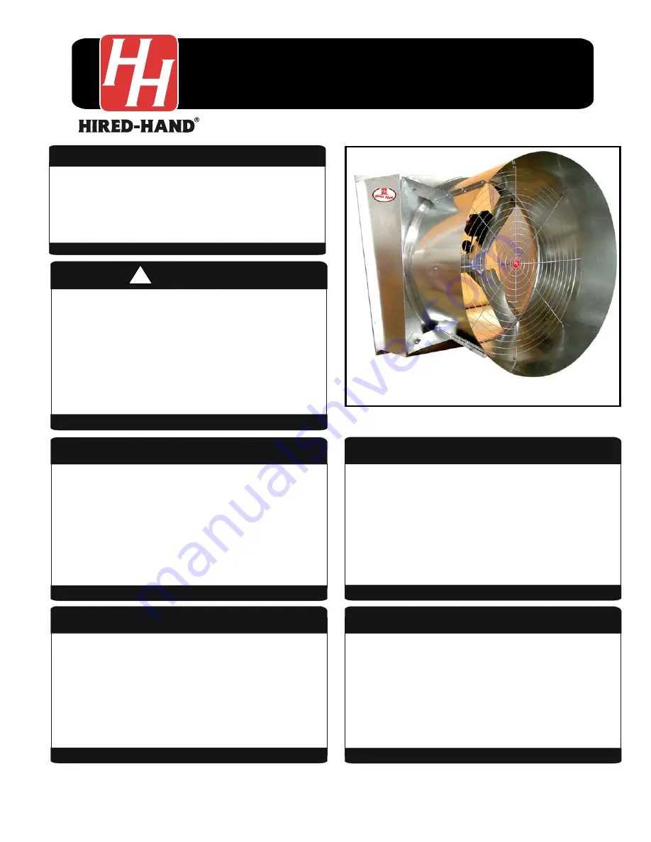 HIRED-HAND MEGA-FLOW CONE FAN Installation Manual Download Page 1