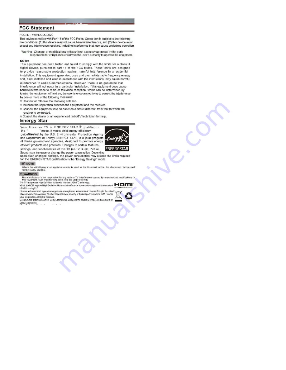 Hisense 32D20 User Manual Download Page 8