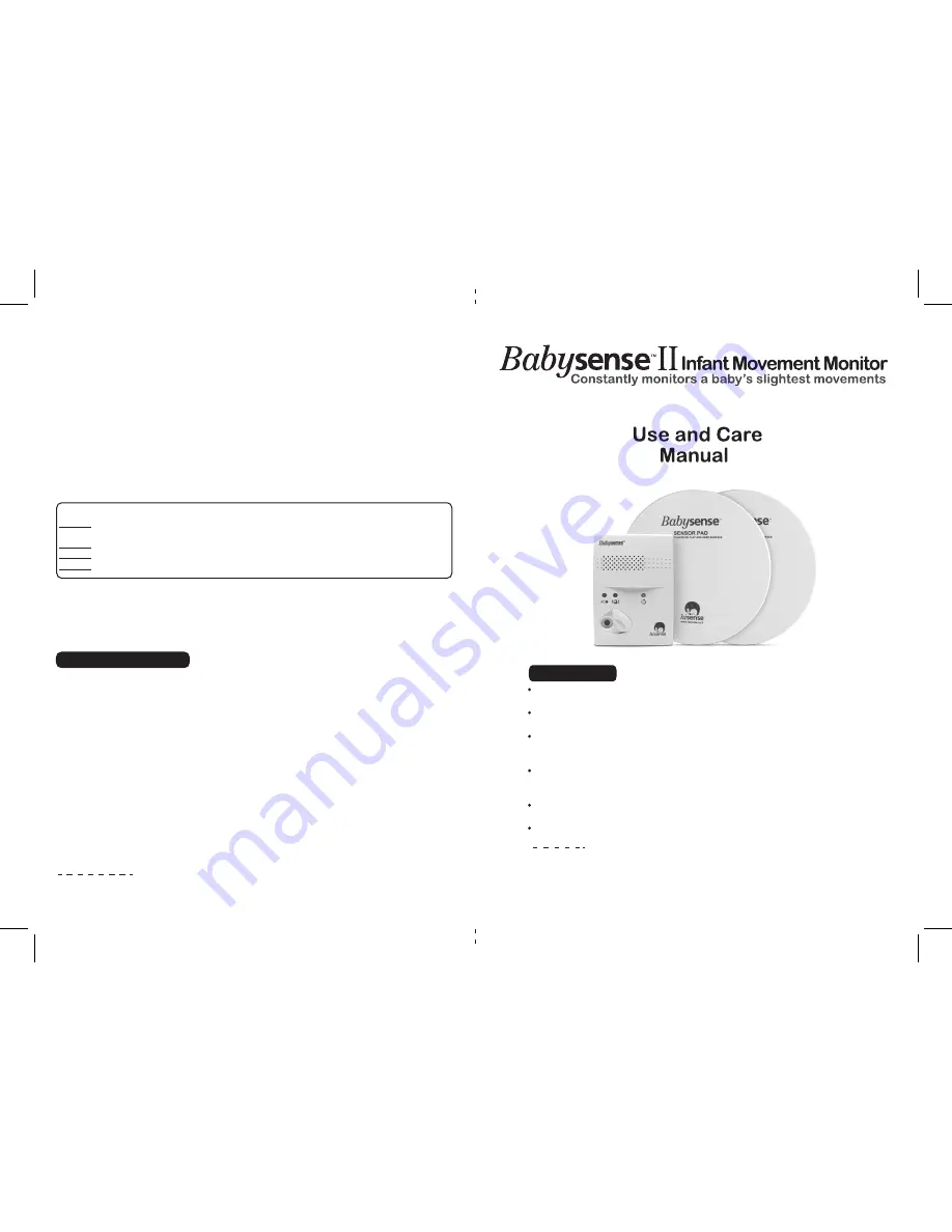 Hisense Babysense II Use And Care Manual Download Page 1