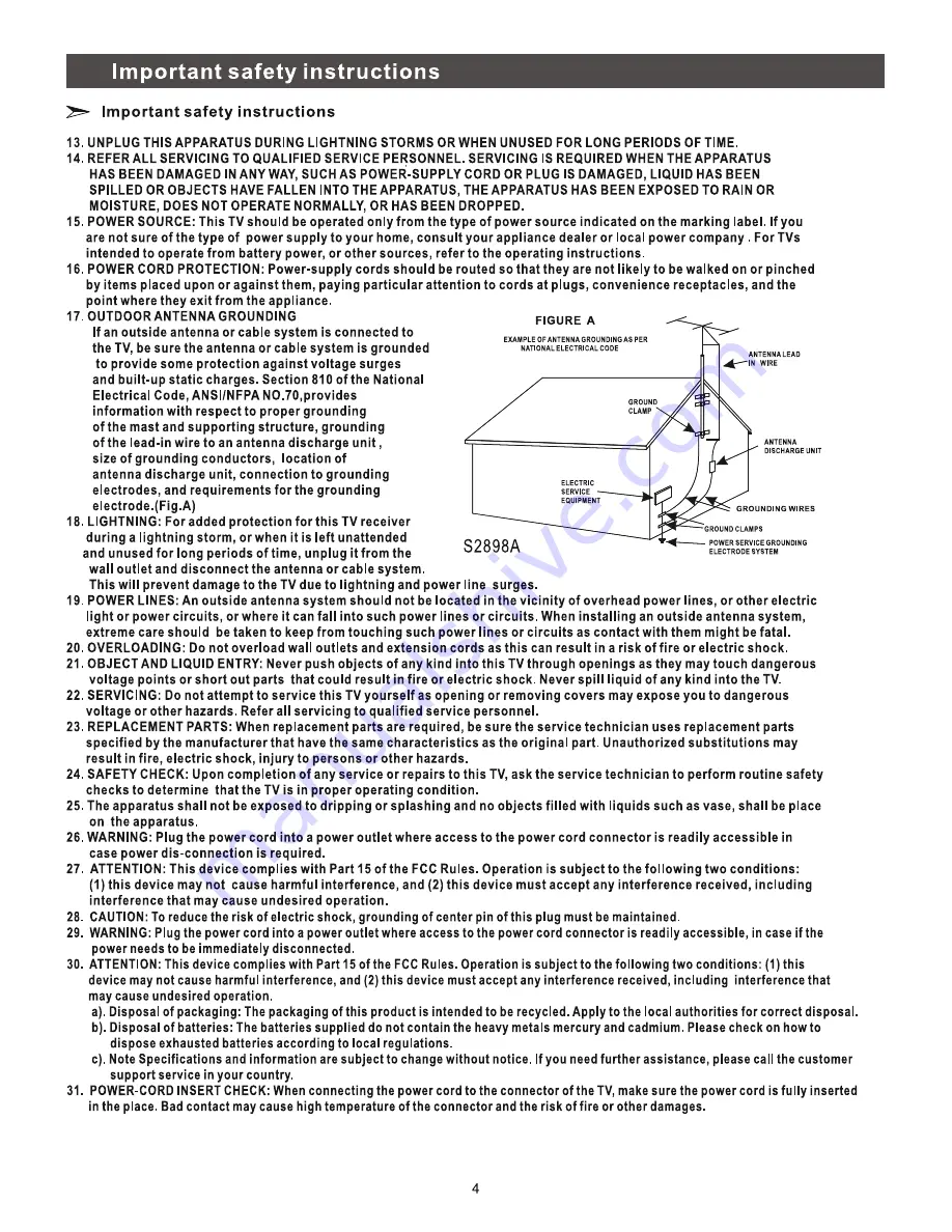 Hisense F39V77C Manual Download Page 4