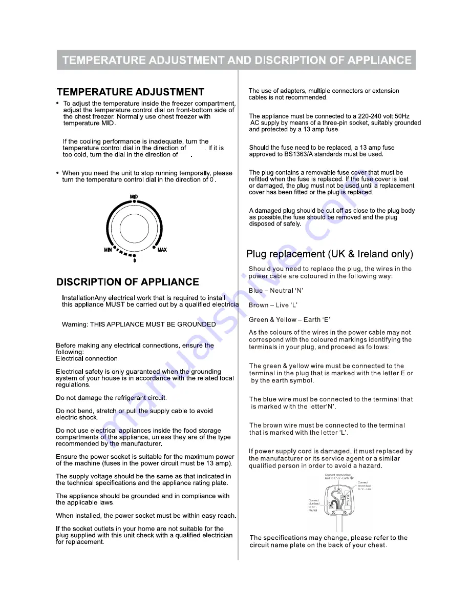 Hisense FC34D6AWE User'S Operation Manual Download Page 11