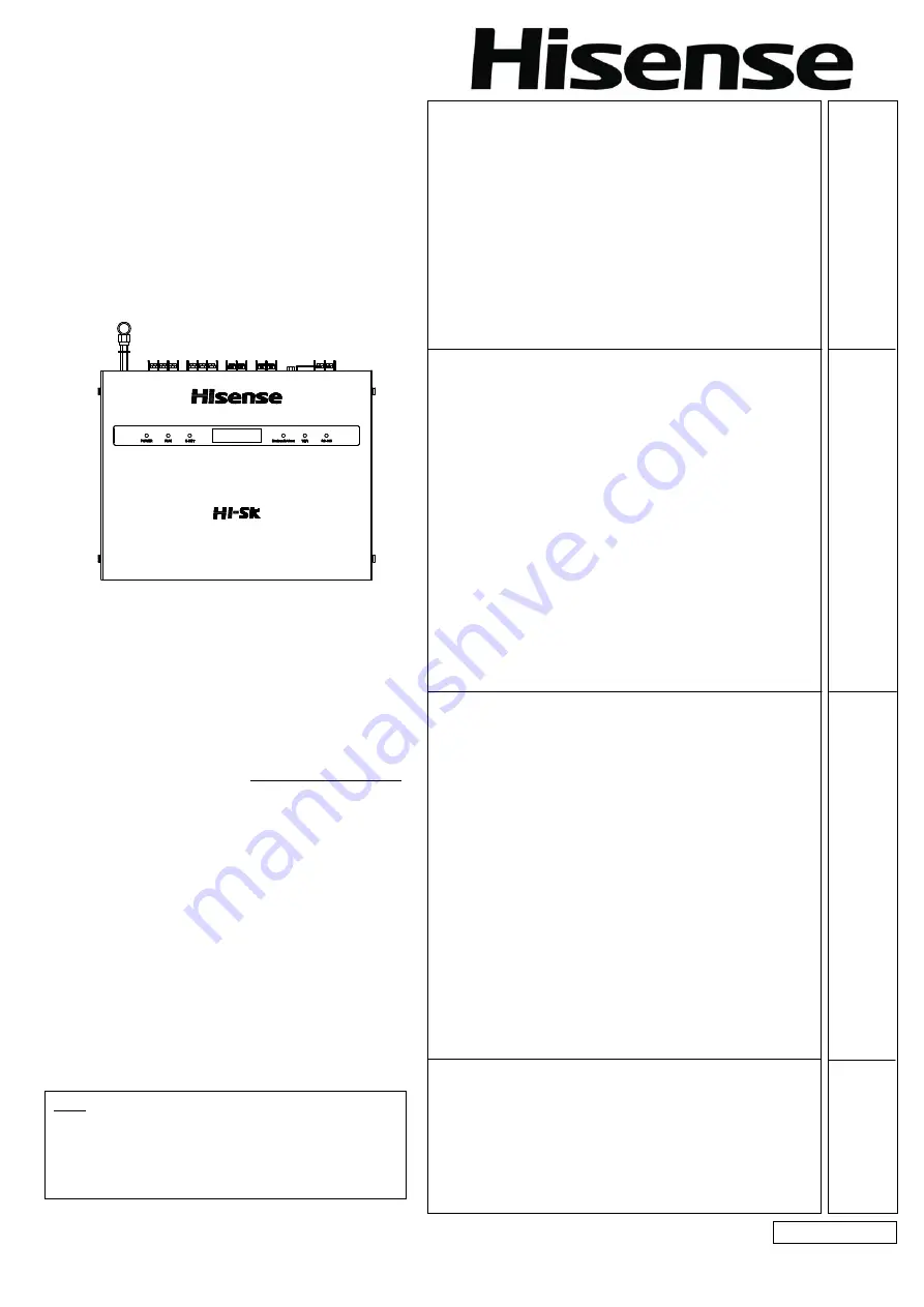 Hisense HCPC-H2M1C Installation Instructions Manual Download Page 1