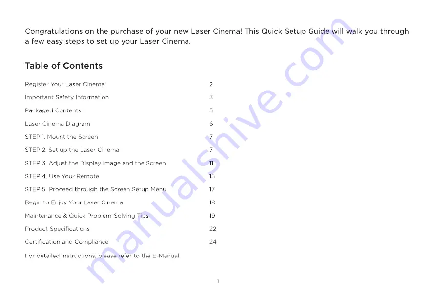 Hisense LASER CINEMA PX1 Quick Setup Manual Download Page 3