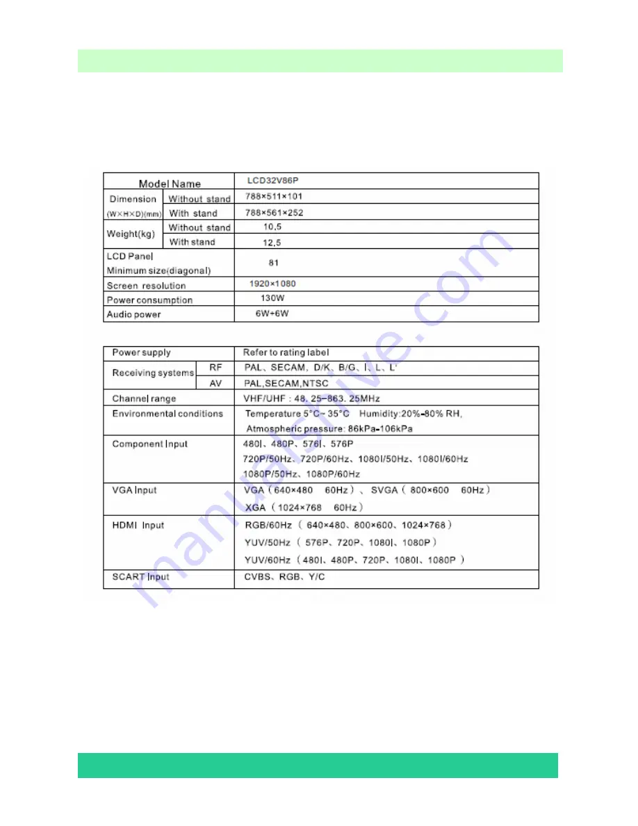 Hisense LCD32V86 Service Manual Download Page 10