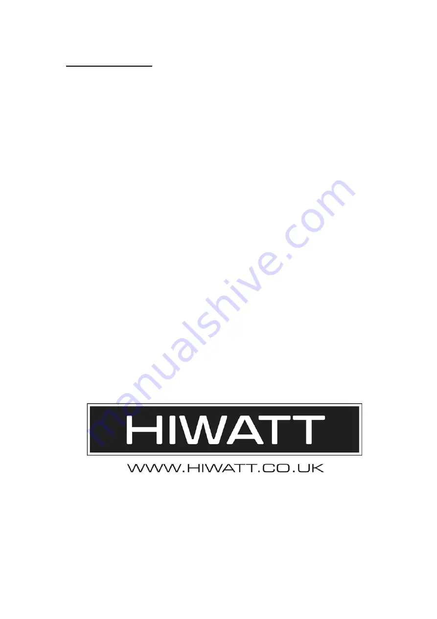 HIWATT Custom 50 SA112 Combo Owner'S Manual Download Page 17