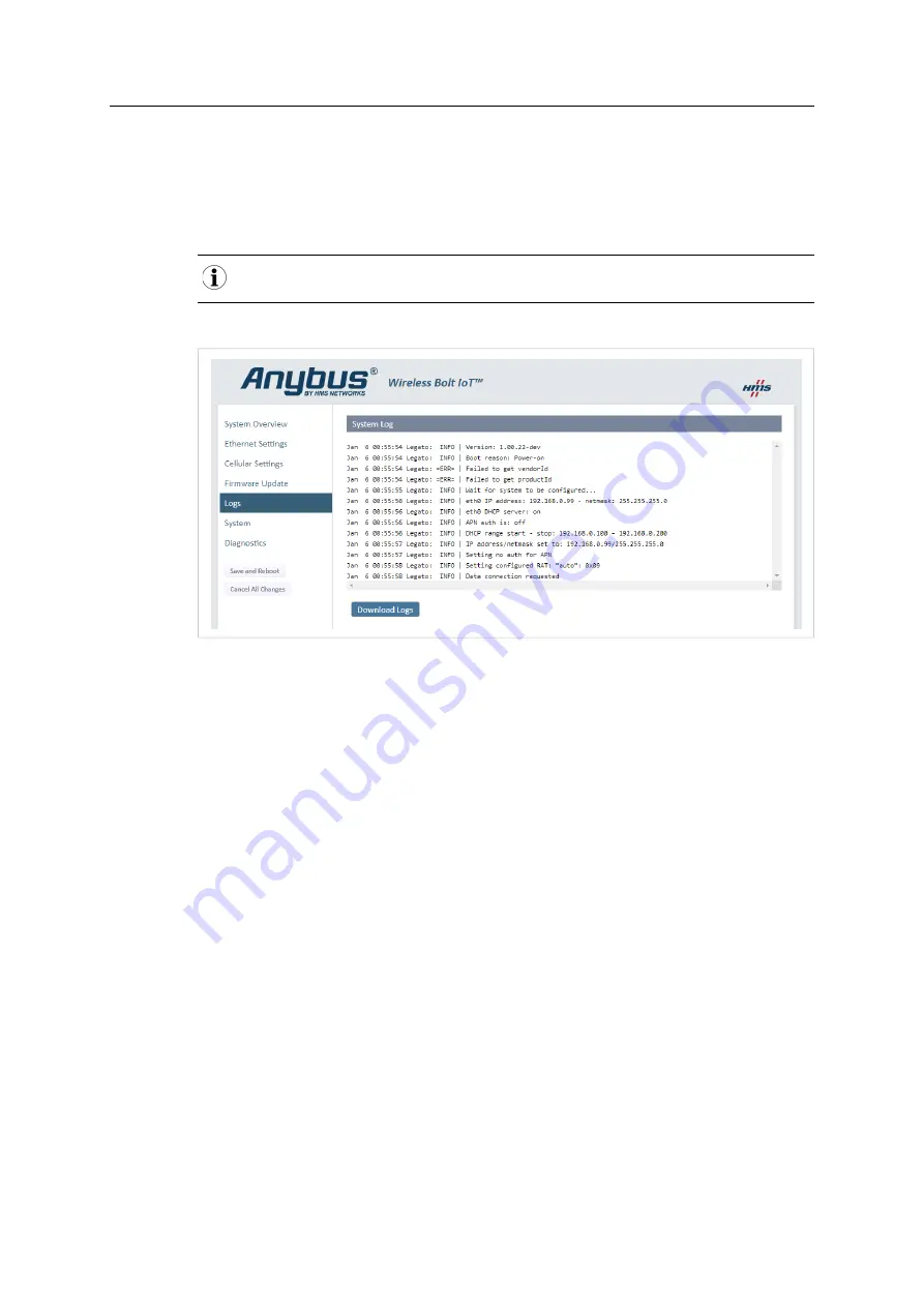 HMS Networks Anybus Wireless Bolt IoT AWB1000 User Manual Download Page 35