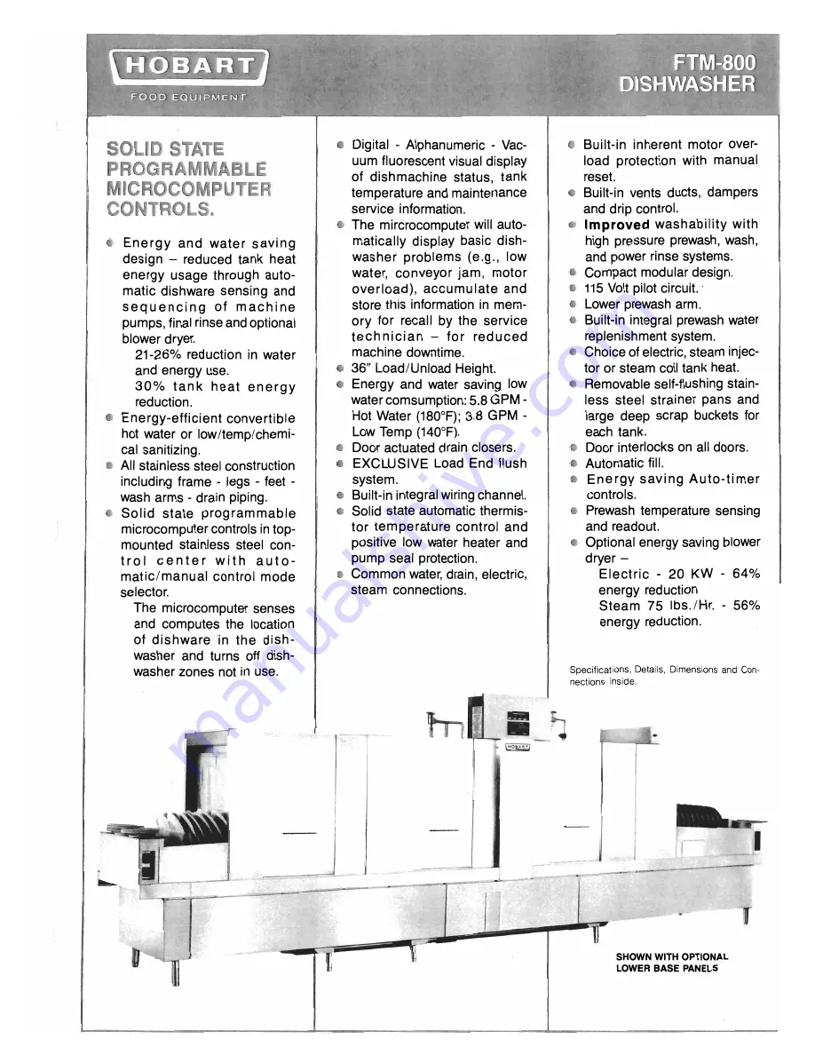 Hobart FTM-800 Specifications Download Page 1