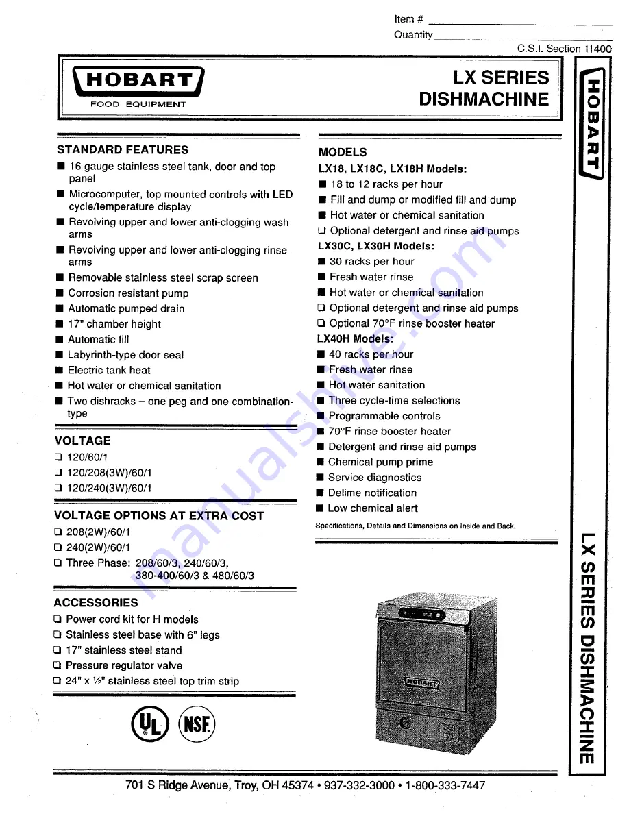 Hobart LX18 Manual Download Page 1