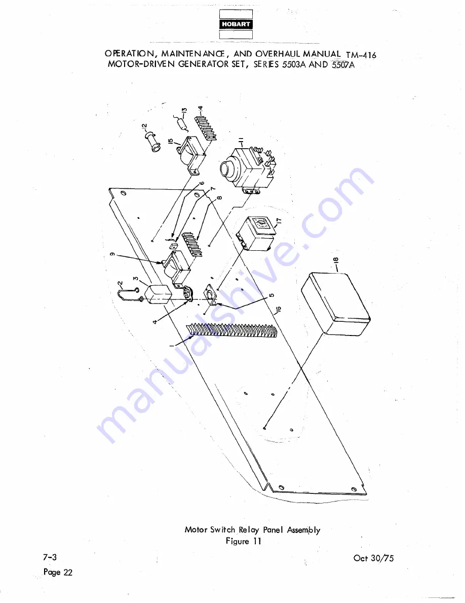 Hobart TM416 Operation And Maintenance Instruction Manual Download Page 232