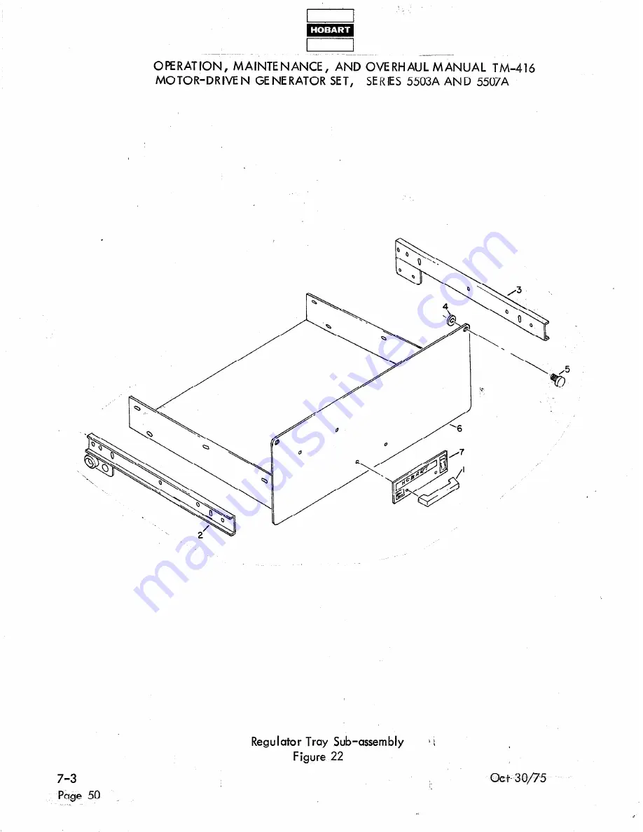 Hobart TM416 Operation And Maintenance Instruction Manual Download Page 260