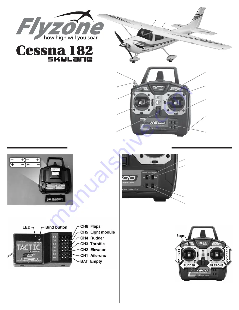 Hobbico Flyzone Cessna 182 SKYLANE Quick Start Manual Download Page 1