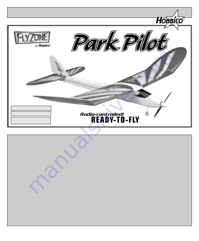 Hobbico FlyZone Park Pilot Manual Download Page 1