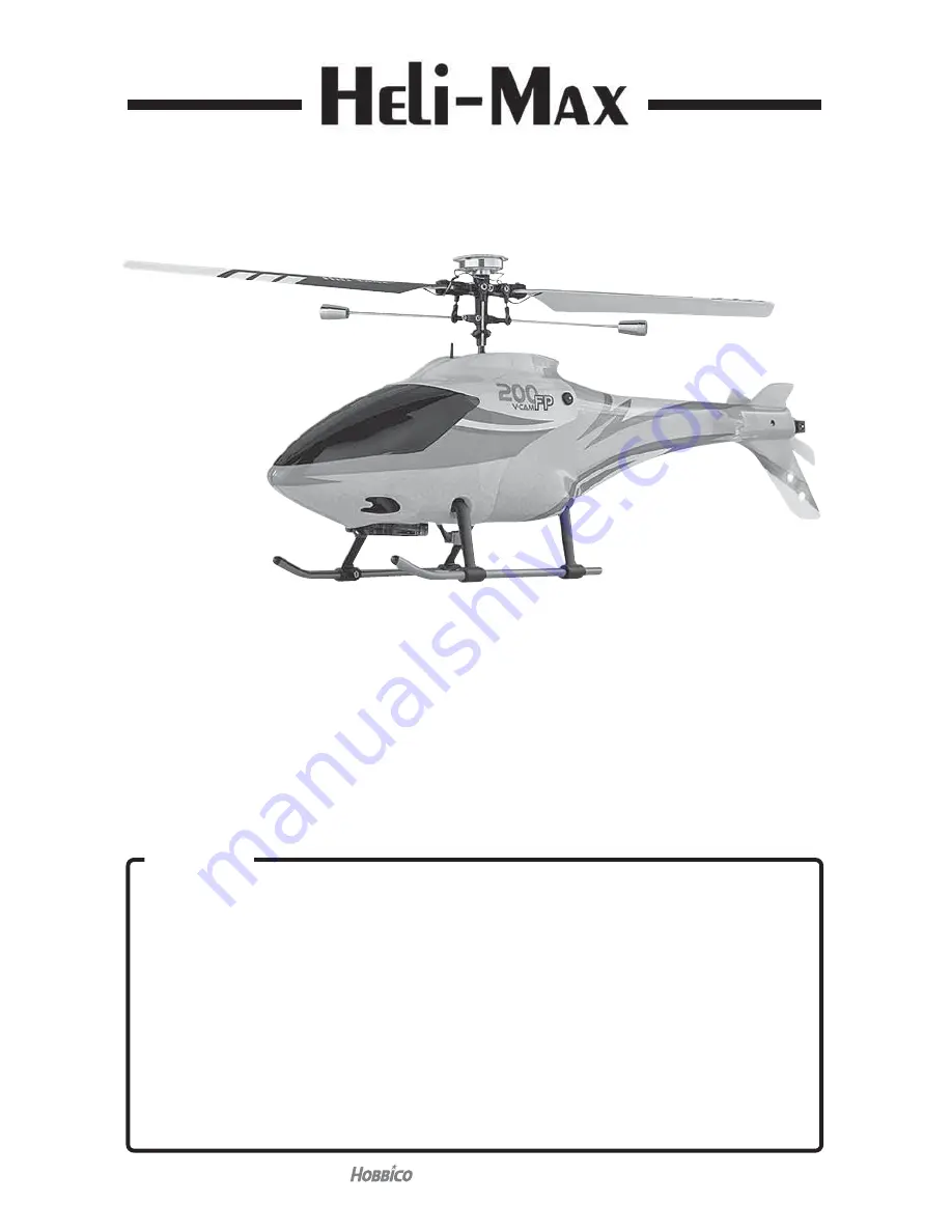 Hobbico Heli-Max 200FP V-Cam Скачать руководство пользователя страница 1