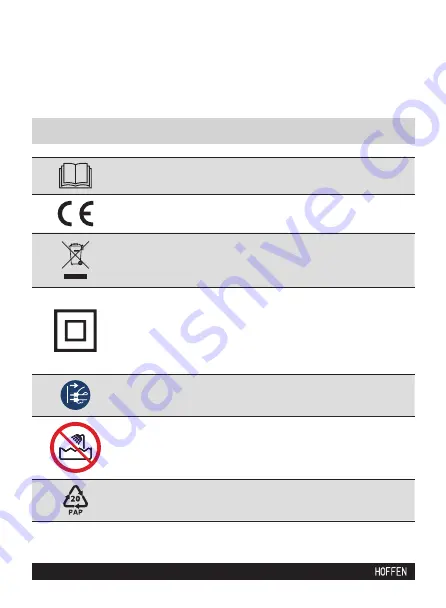 HOFFEN HD-0083-B Instruction Manual Download Page 22