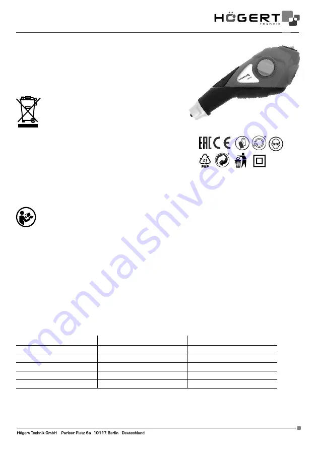 HOGERT HT2E130 User Manual Download Page 5