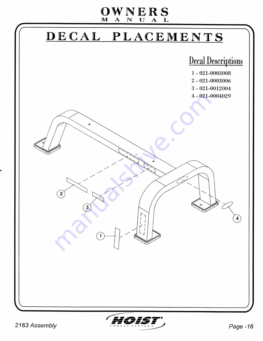 Hoist Fitness CF-2163 Скачать руководство пользователя страница 17