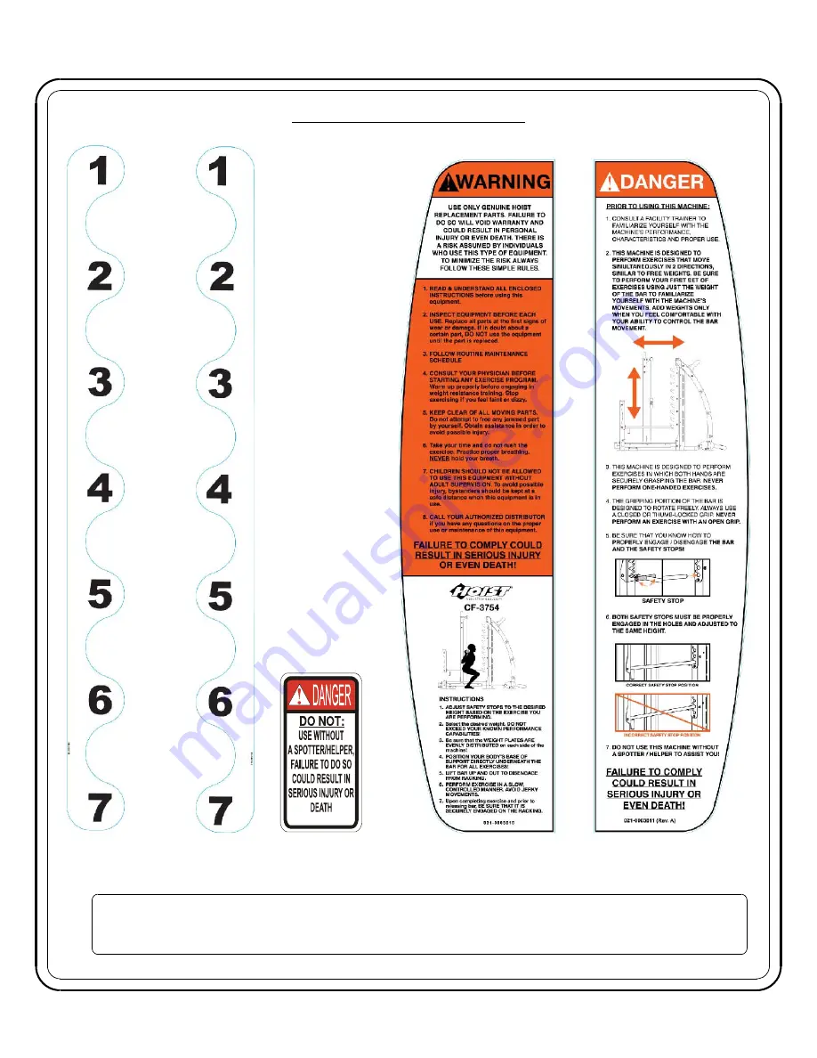 Hoist Fitness CF-3754 Owner'S Manual Download Page 25