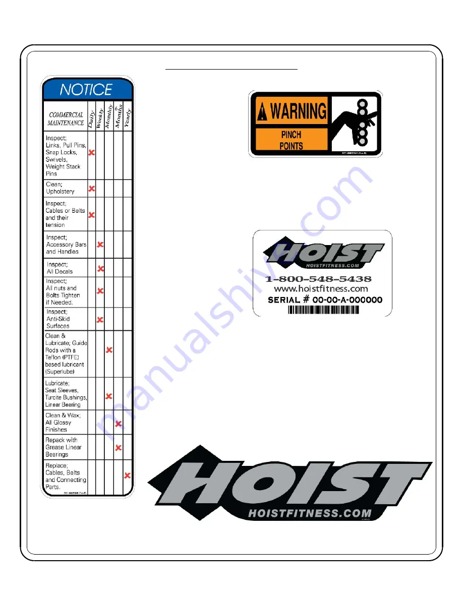 Hoist Fitness CF Commercial Freeweight CF-3364 Owner'S Manual Download Page 13