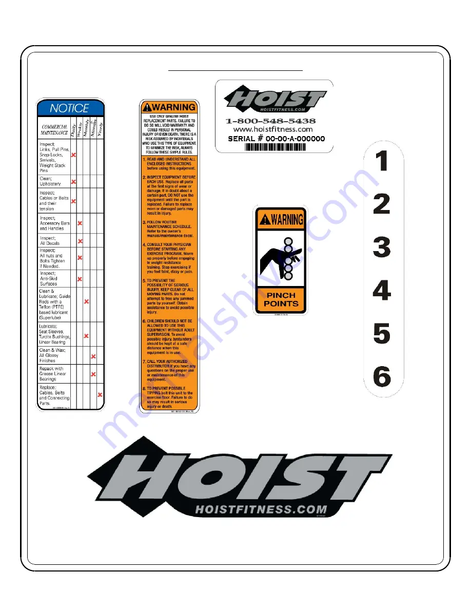 Hoist Fitness CF Commercial Freeweight CF-3860 Owner'S Manual Download Page 15