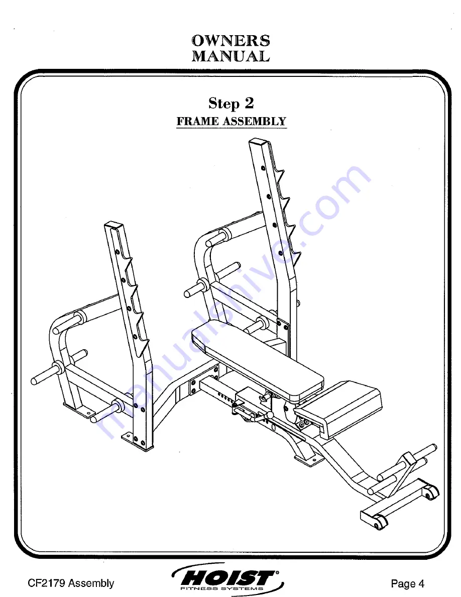 Hoist Fitness CF2179 Owner'S Manual Download Page 4