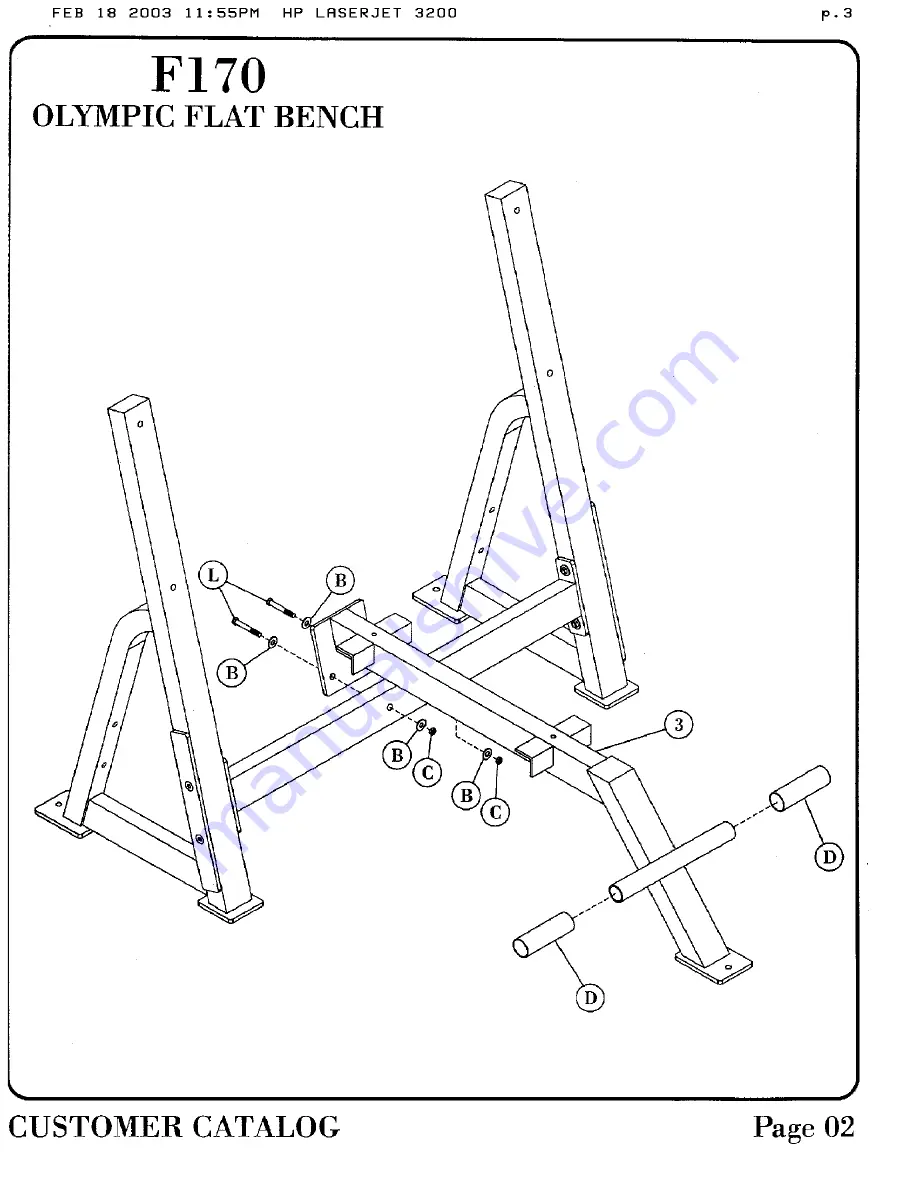 Hoist Fitness F170 Assembly Instructions Manual Download Page 3