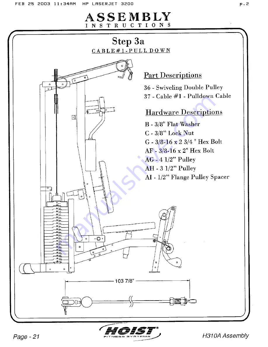 Hoist Fitness H310A Скачать руководство пользователя страница 20