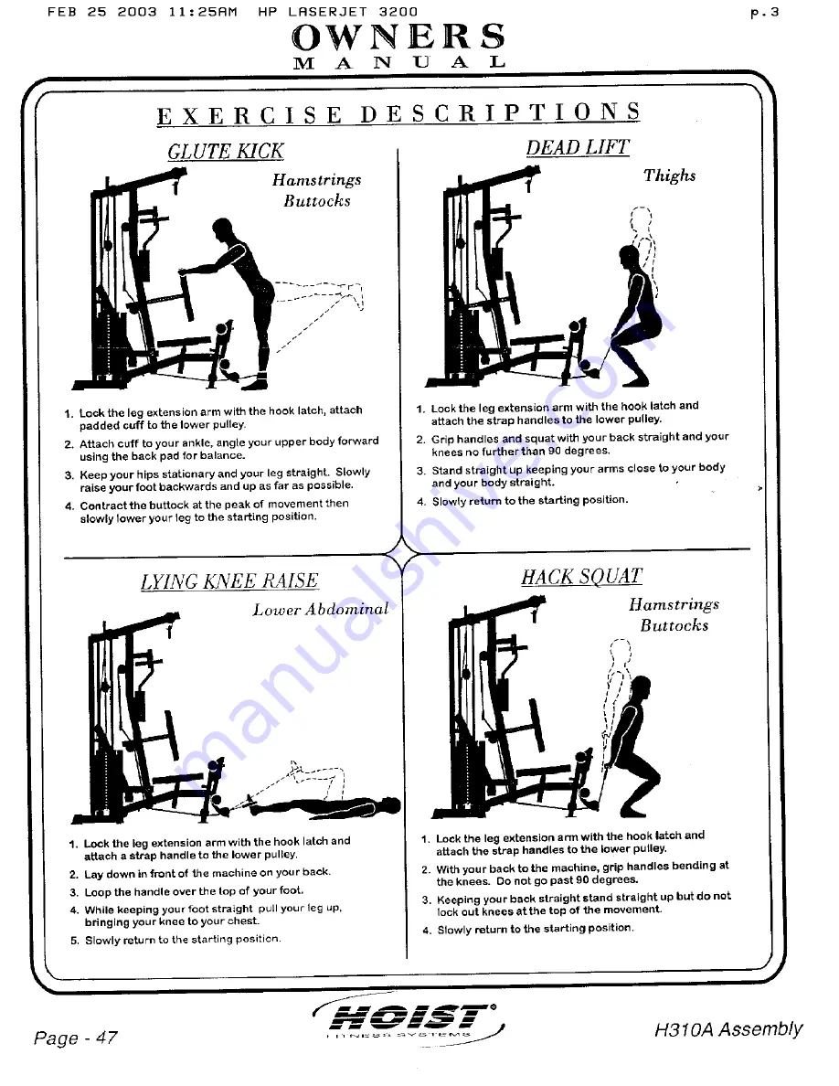 Hoist Fitness H310A Owner'S Manual Download Page 42