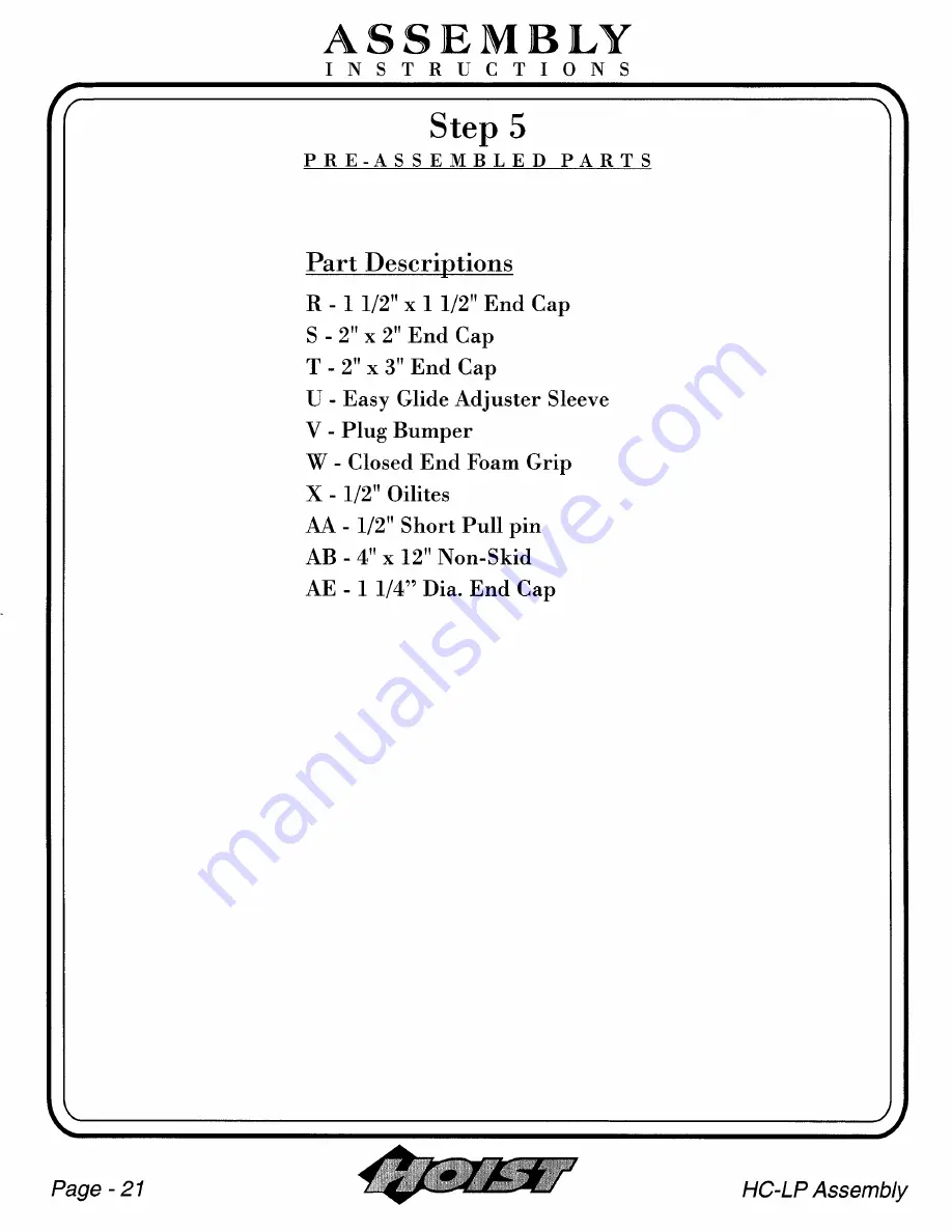 Hoist Fitness HC-LP Owner'S Manual Download Page 22