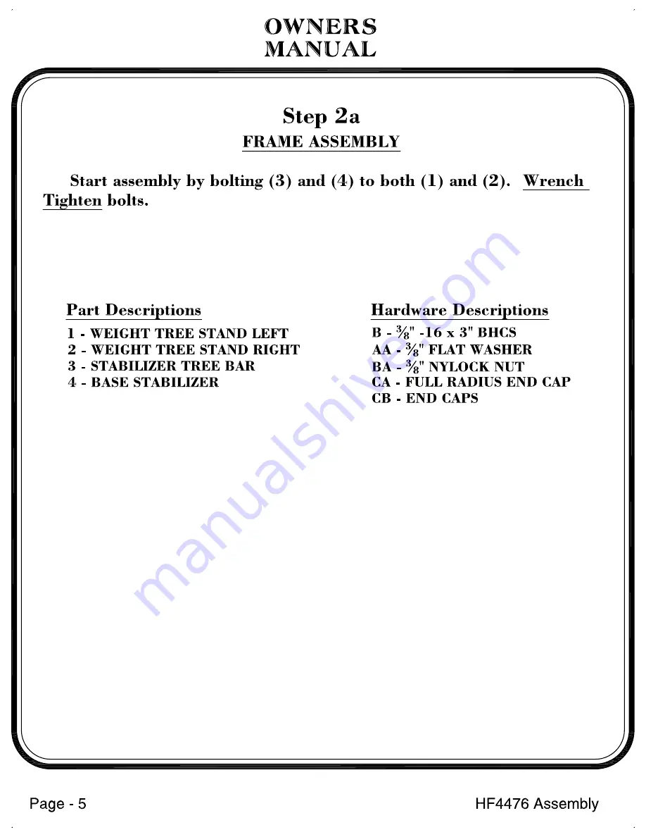 Hoist Fitness HF4476 Owner'S Manual Download Page 6