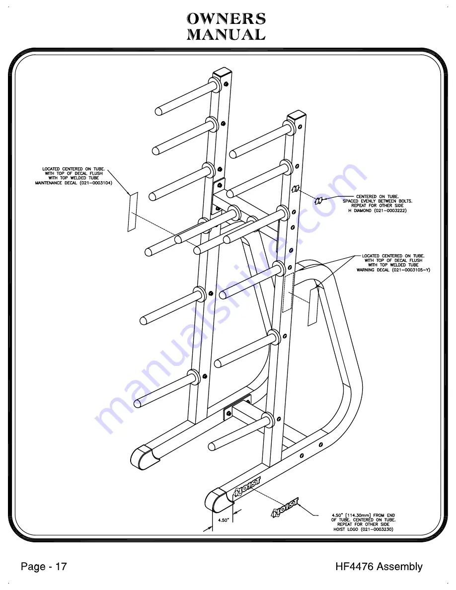 Hoist Fitness HF4476 Owner'S Manual Download Page 18