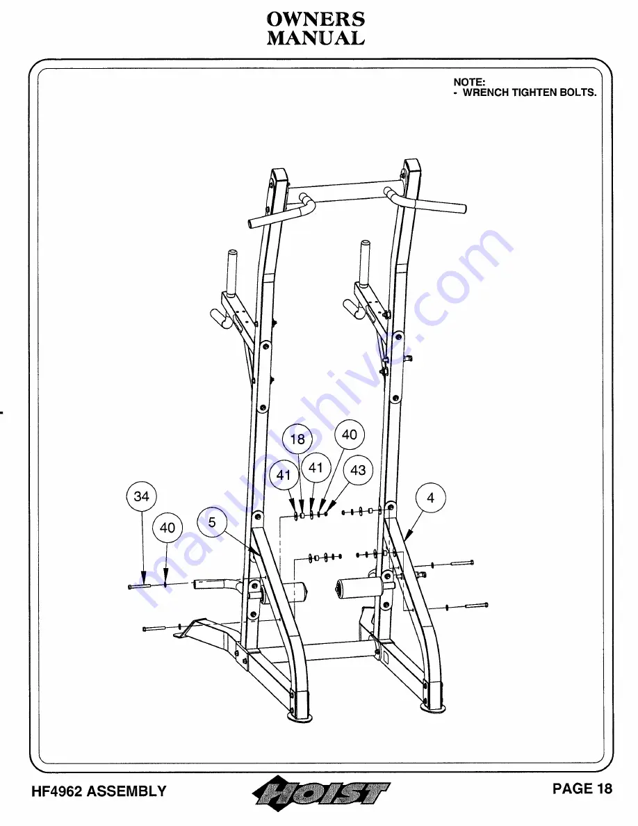 Hoist Fitness HF4962 Owner'S Manual Download Page 19