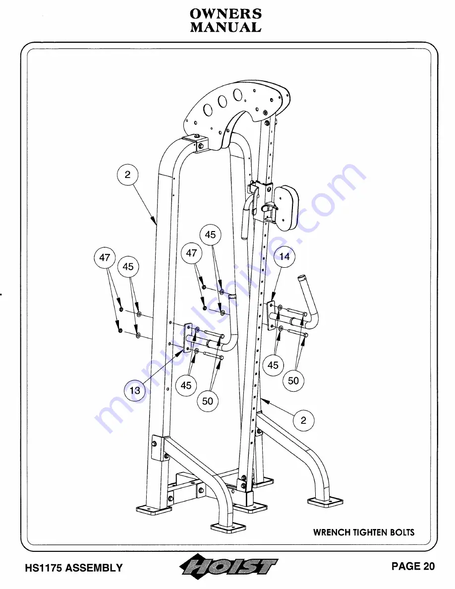 Hoist Fitness HI-LO PULLEY HS1175 Скачать руководство пользователя страница 21