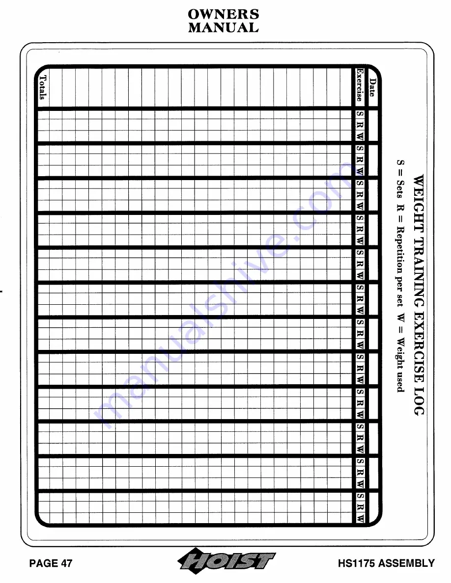 Hoist Fitness HI-LO PULLEY HS1175 Owner'S Manual Download Page 48