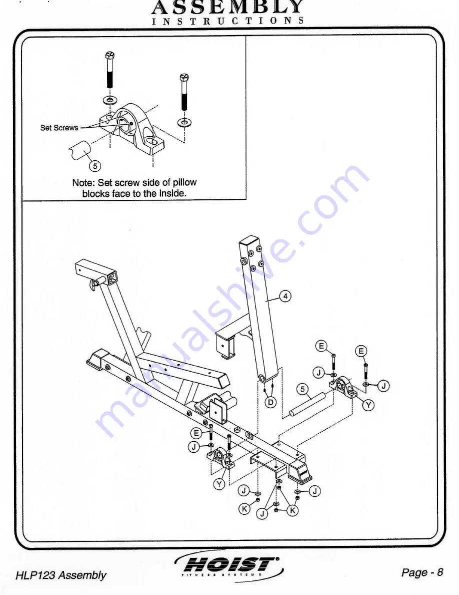 Hoist Fitness HLP123 Скачать руководство пользователя страница 8