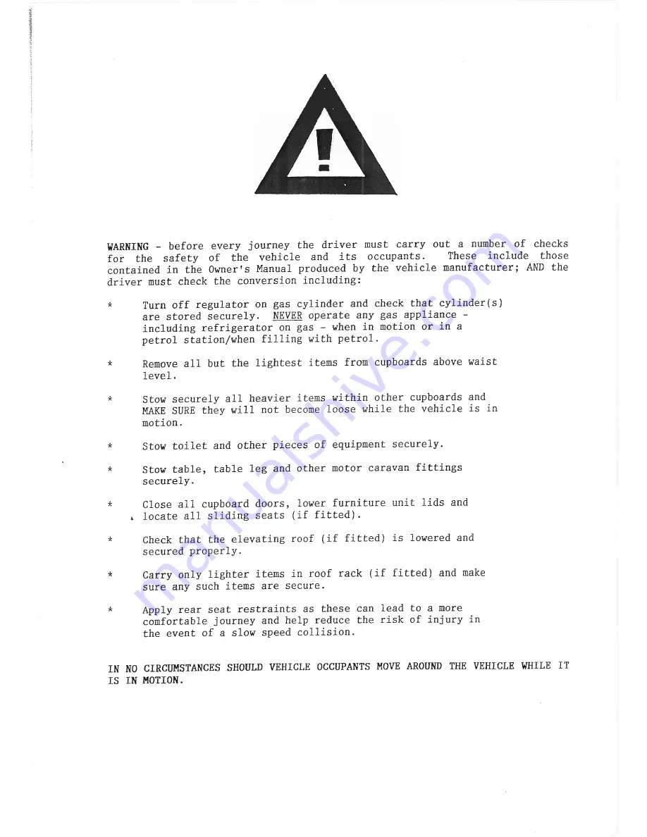 Holdsworth 1993 Volkswagen Villa XL Owner'S Manual Download Page 3