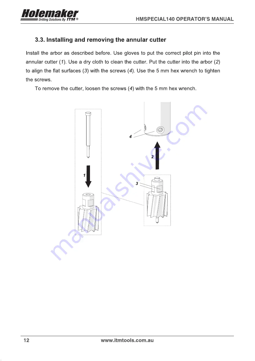 HOLEMAKER HMSPECIAL140 Скачать руководство пользователя страница 12